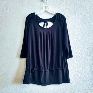 Alo Black Peplum Drawstring Top Size Small
